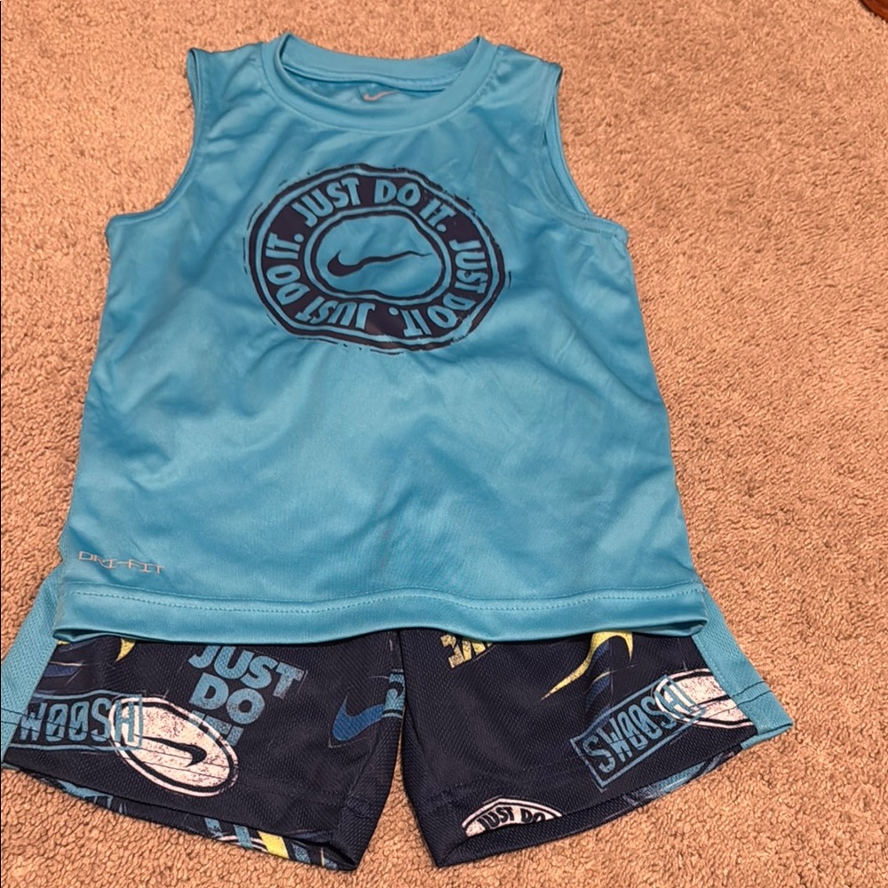 Nike Kids Blue Tank Top and Shorts Set
